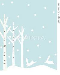 冬の森14 白樺 うさぎのイラスト素材 [72045345] - PIXTA