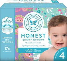 The Honest Company Club Box Size 4 Bunnies Sliced Fruit Print With Trueabsorb Technology Plant Derived Materials Hypoallergenic 60 Count