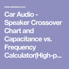 Car Audio Speaker Crossover Chart And Capacitance Vs