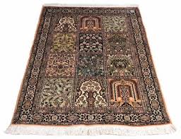 hand knotted kashmir silk carpet size