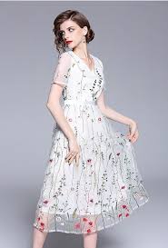 Check spelling or type a new query. White Mesh Dress With Floral Embroidery Party Dress Dress Album