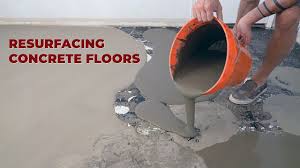 resurfacing concrete floors with a self