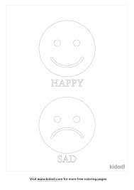 free happy sad coloring page coloring