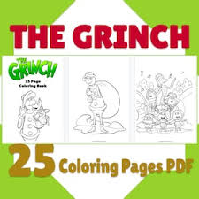 Free grinch coloring pages free printable grinch coloring pages for. 75 Grinch Coloring Pages Birthday Party Favor Activity The Etsy