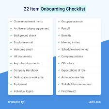 the 22 item onboarding checklist to get