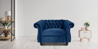 1 seater sofa in navy blue colour