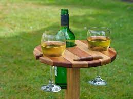 Outdoor Wooden Garden Wine Bottle And