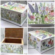 Painted Furniture Watercolor Wood Box