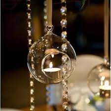 Hanging Glass Ball Candle Holder For