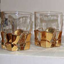 Crystal Gold Plated Whisky Glasses A1