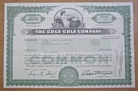 One share of coca cola. 1996 The Coca Cola Company Stock Certificate