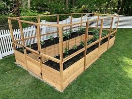 box raised bed with deer fencing kit