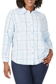 Foxcroft Rhea Reversible Dual Pattern Plaid Cotton Shirt Plus Size Nordstrom Rack
