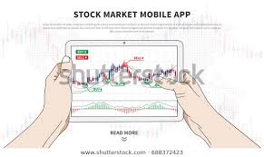 Stock Market App Vector Illustration Application Stock Image