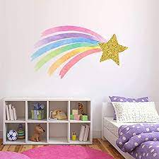 Pro gun quote framed tile. Amazon Com Shooting Star Rainbow Wall Decal Pastel Watercolor Unicorn Nursery Girls Bedroom Decor Gold Star Rainbow Wall Decor Nd03 24 W X 14 H Inches Kitchen Dining