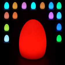 Mr Go 8 Inch Led Egg Light Nightlight Mood Lighting Lamp For Adults And Children Remote Control 16 Rgb Colors Bright And Dim Settings Smooth And Flash Light Effects