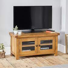 Hereford Rustic Oak Small Tv Unit Up