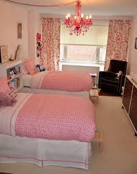 little girls shared pink bedroom