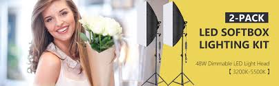 Amazon Com Neewer Led Softbox Lighting Kit 20x28 Inches Softbox 48w Dimmable 2 Color Temperature Led Light Head With Battery Compartment And Light Stand For Indoor Outdoor Photography Battery Not Included Camera