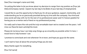 resignation letter with templates