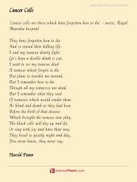 cancer cells poem by harold pinter