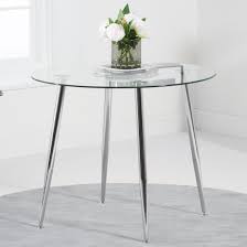carilena round glass dining table in