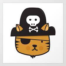Pirate Cat Jumpy Icon Art Print By