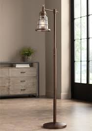 Complete your farmhouse look with an industrial floor lamp or wooden light for your home! Franklin Iron Works Rustic Farmhouse Downbridge Floor Lamp Oiled Bronze Seedy Glass Shade Led Edison Bulb For Reading Walmart Com Farmhouse Floor Lamps Floor Lamp Glass Shades