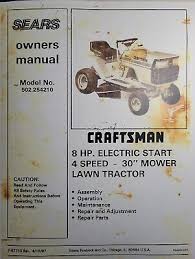 Sears Craftsman 8 H P Lawn Tractor Amp