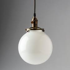 white glass globe pendant light fixture