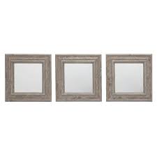 Light Grey Square Wall Mirror Set