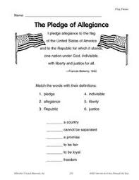 When saying the pledge of allegiance you typically face the flag and salute or place your hand. Pledge Of Allegiance Lesson Plans Worksheets Lesson Planet