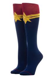 Womens Captain Marvel Suit Up Knee High Sock