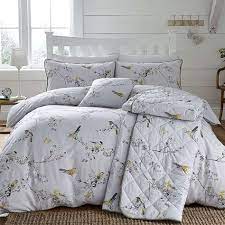 beautiful birds ochre bed linen
