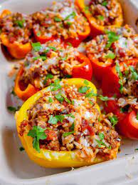 Italian Sausage Stuffed Peppers With Rice gambar png