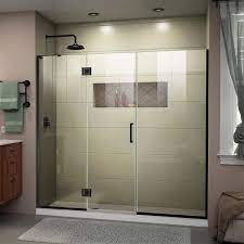 frameless tub shower door with 2 panels