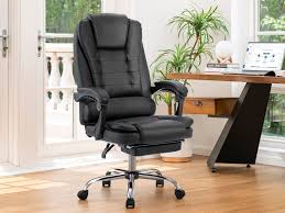 dois office chair with footrest black