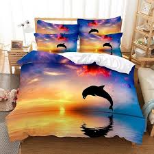 cute dolphin 3d print bedding set