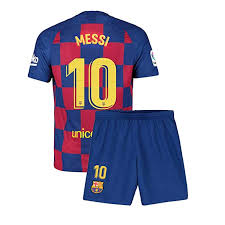 Youth Messi Jersey 10 Barcelona Kids 2019 2020 Home Soccer Shorts Lionel