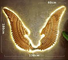 Golden Metal Wings For Wall Decor