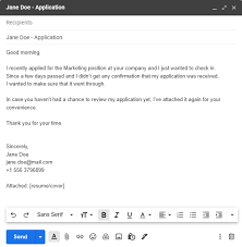email after application templates