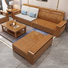 solid wood sofa combination new chinese