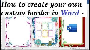 how to make a custom border in word