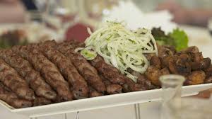 armenian lula kebab served with chopped
