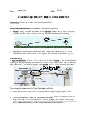 triple beam balance answer key