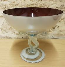 Vintage Cut Glass Pedestal Bowl Pips Trip