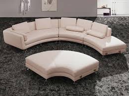 white italian leather round sectional