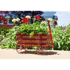 Panacea S Industrial Wagon Planter Red 14 Inch