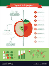 Organic Infographics With Apple And Charts