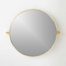 Polished Brass Round Pivot Mirror